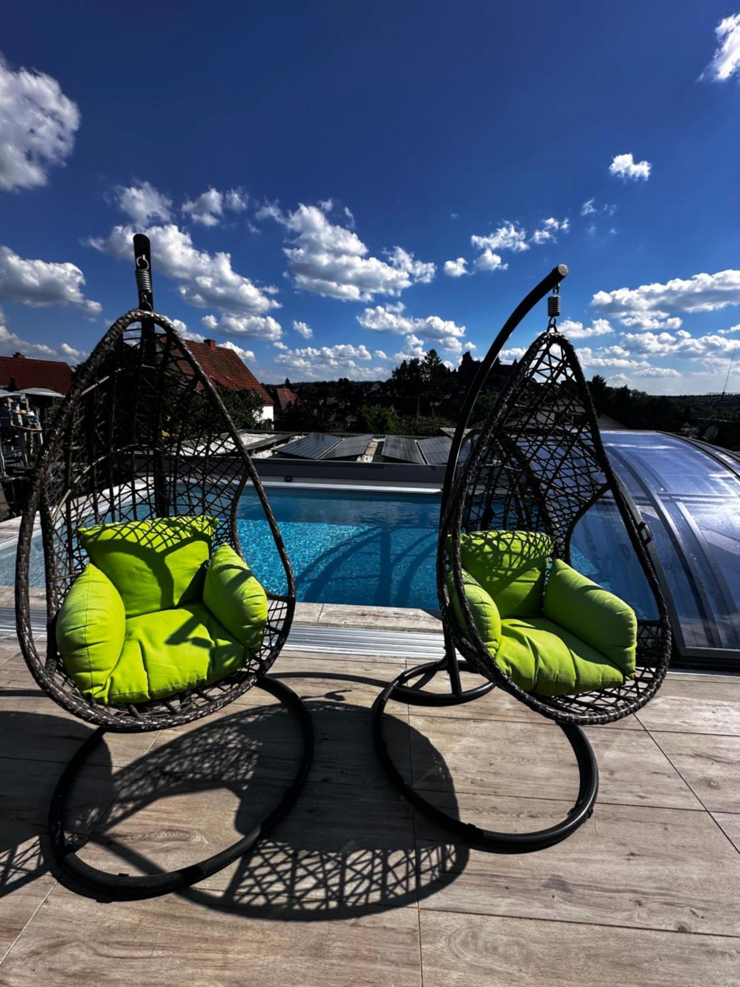 Ferienwohnung Schlossblick - 4 Sterne Sauna Pool Whirlpool Exklusiv ブラウンフェルス エクステリア 写真