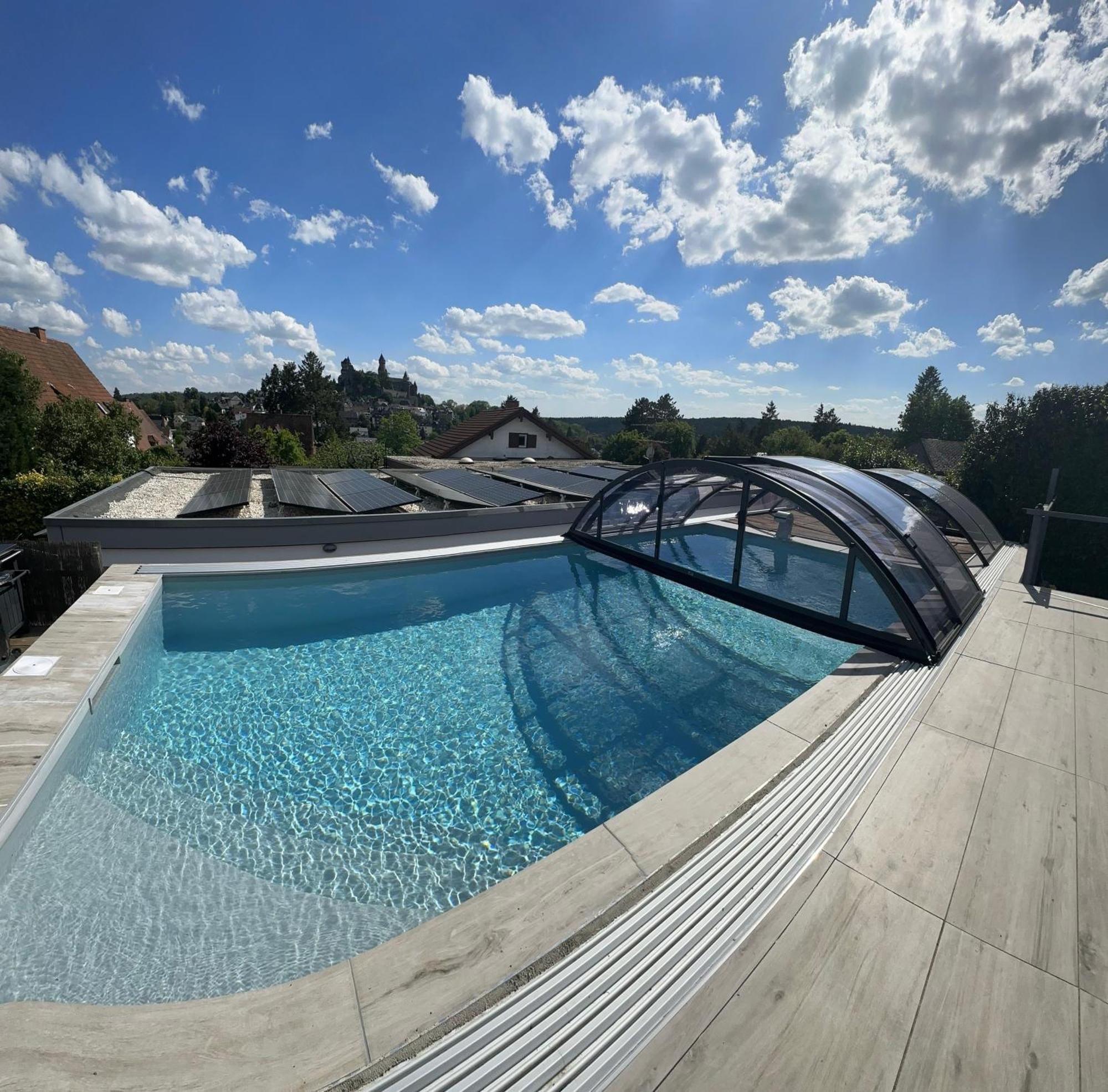 Ferienwohnung Schlossblick - 4 Sterne Sauna Pool Whirlpool Exklusiv ブラウンフェルス エクステリア 写真